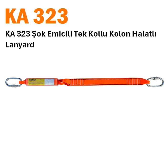 KA 323 Şok Emicili Tek Kollu Kolon Halatlı Lanyard