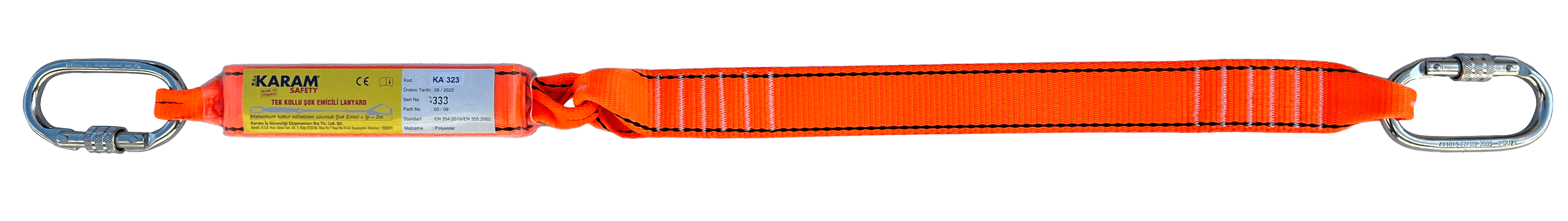 KA 323 Şok Emicili Tek Kollu Kolon Halatlı Lanyard