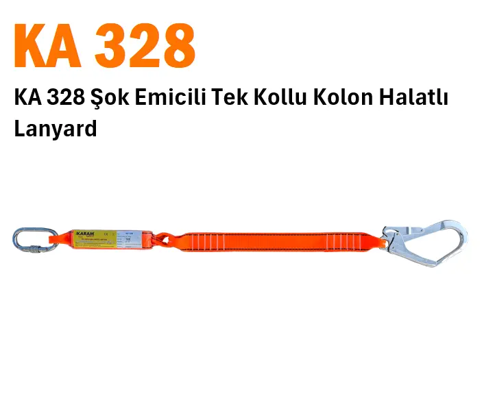 KA 328 Şok Emicili Tek Kollu Kolon Halatlı Lanyard