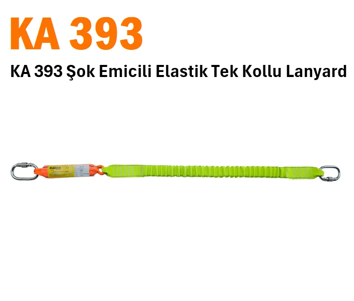 KA 393 Şok Emicili Elastik Tek Kollu Lanyard