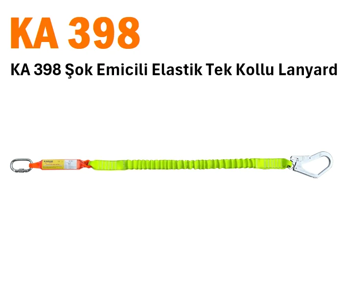 KA 398 Şok Emicili Elastik Tek Kollu Lanyard