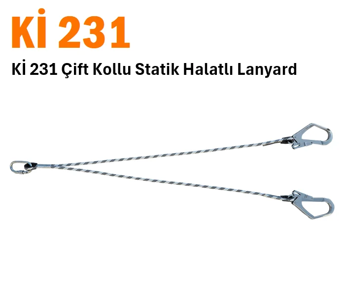 Kİ 231 Çift Kollu Statik Halatlı Lanyard
