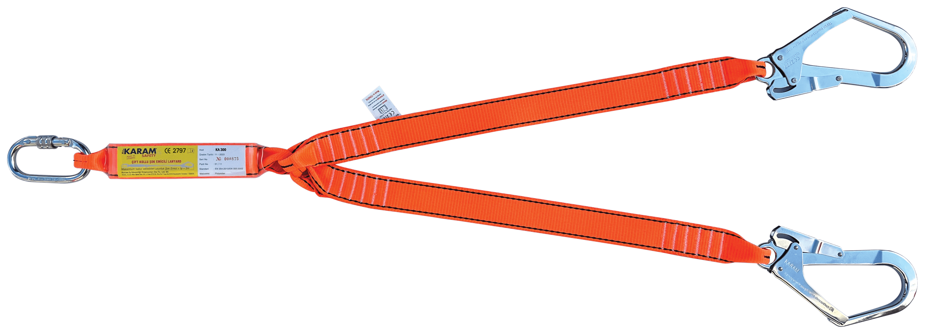 KA 361 Şok Emicili Çift Kollu Kolon Halatlı Lanyard
