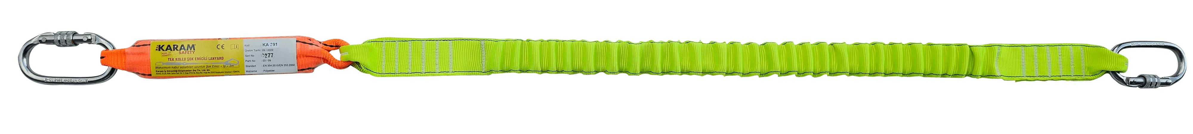 KA 393 Şok Emicili Elastik Tek Kollu Lanyard