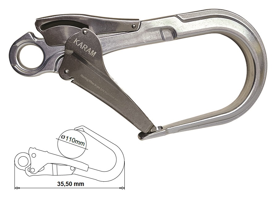 KK 138 Alüminyum Büyük Çift Emniyetli Kanca 110 mm