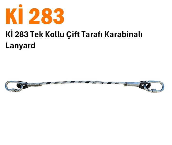 Kİ 283 Tek Kollu Çift Tarafı Karabinalı Lanyard