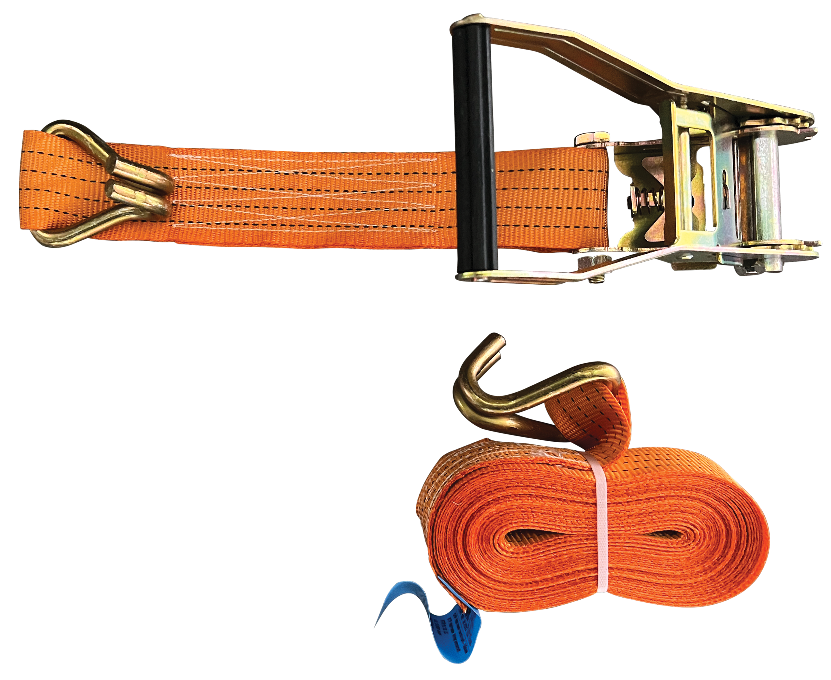 KS10 10m Orange Ratchet Strap - Heavy-Duty Polyester Tie-Down